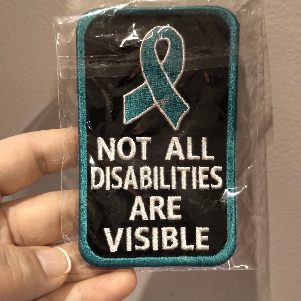 NWT Service dogs patch: "Not all disabilities visible" Blue ribbon Assistant dog